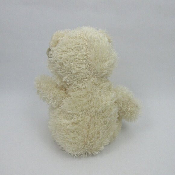 Cuddly Cousins Long Hair Ivory Teddy Bear 10" Tall Sheer Bow Spring Easter New! - Picture 5 of 6